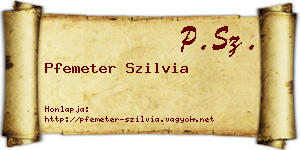 Pfemeter Szilvia névjegykártya